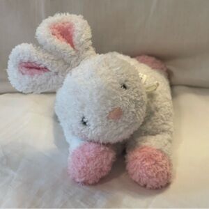 Carters Starters Plush bunny rabbit Let's be friends bow lying